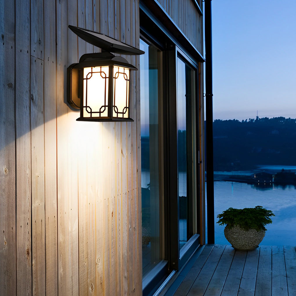 Vintage Waterproof LED Dimmable with Remote Solar Wall Lights Outdoor - Lamp Outdoor