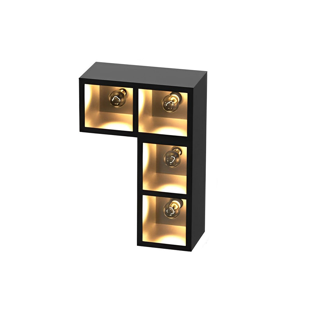Waterproof Creative Square Combination LED Black Wall Lamp with Flowerpot - Lamp Outdoor