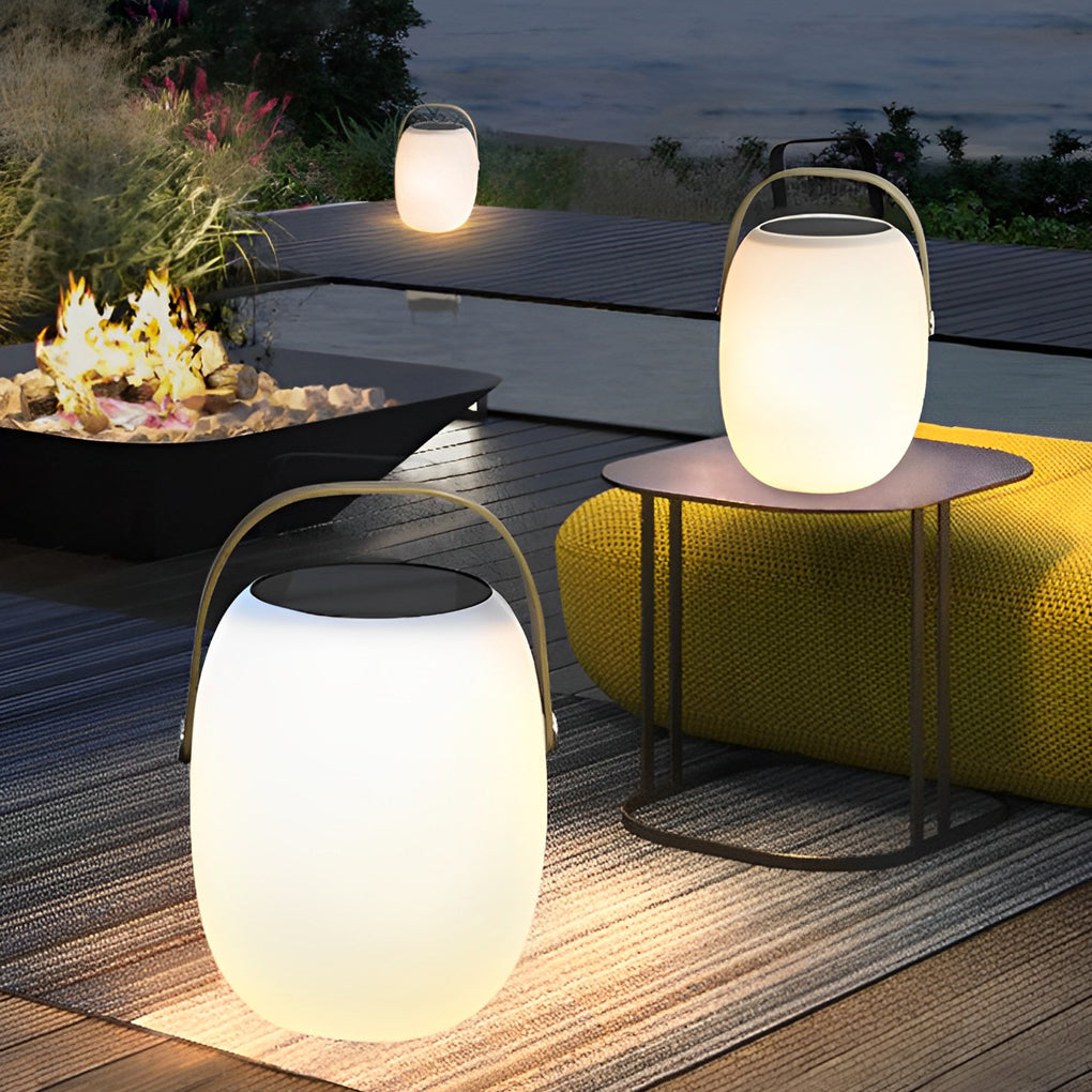 Portable Lantern Shaped Waterproof Chargable Solar Table Lamp with Remote - Lamp Outdoor
