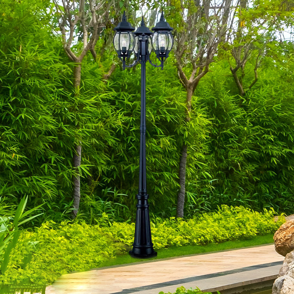 Waterproof 3 Lights Black European Style Garden Lamp Post Lights - Lamp Outdoor