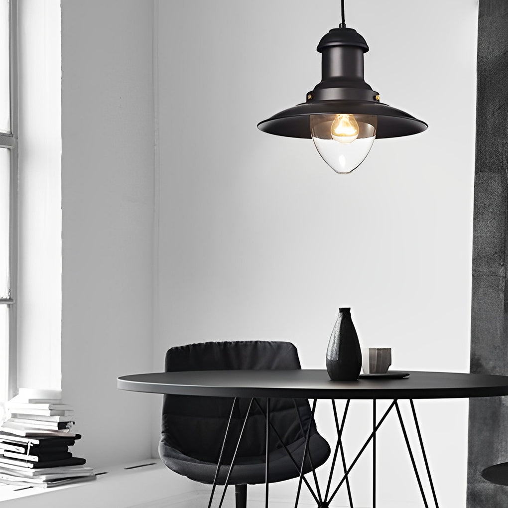 Round Retro Metal Hat Industrial Style Small Chandelier Pendant Lights - Lamp Outdoor