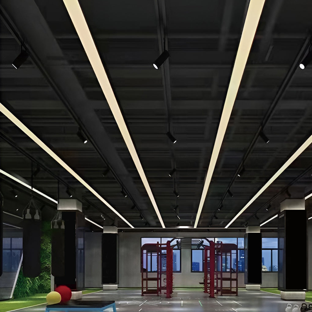 6 Pcs 47 Inches Rectangle Aluminum Long Linear LED Modern Office Pendant Lights - Lamp Outdoor