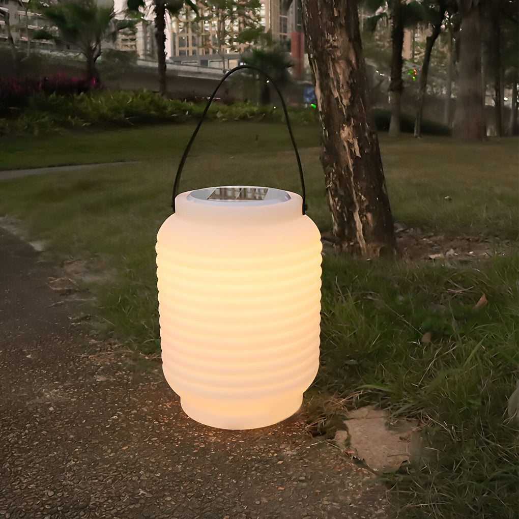Portable Waterproof Cylinder LED White Solar Camping Lanterns Lights - Lamp Outdoor