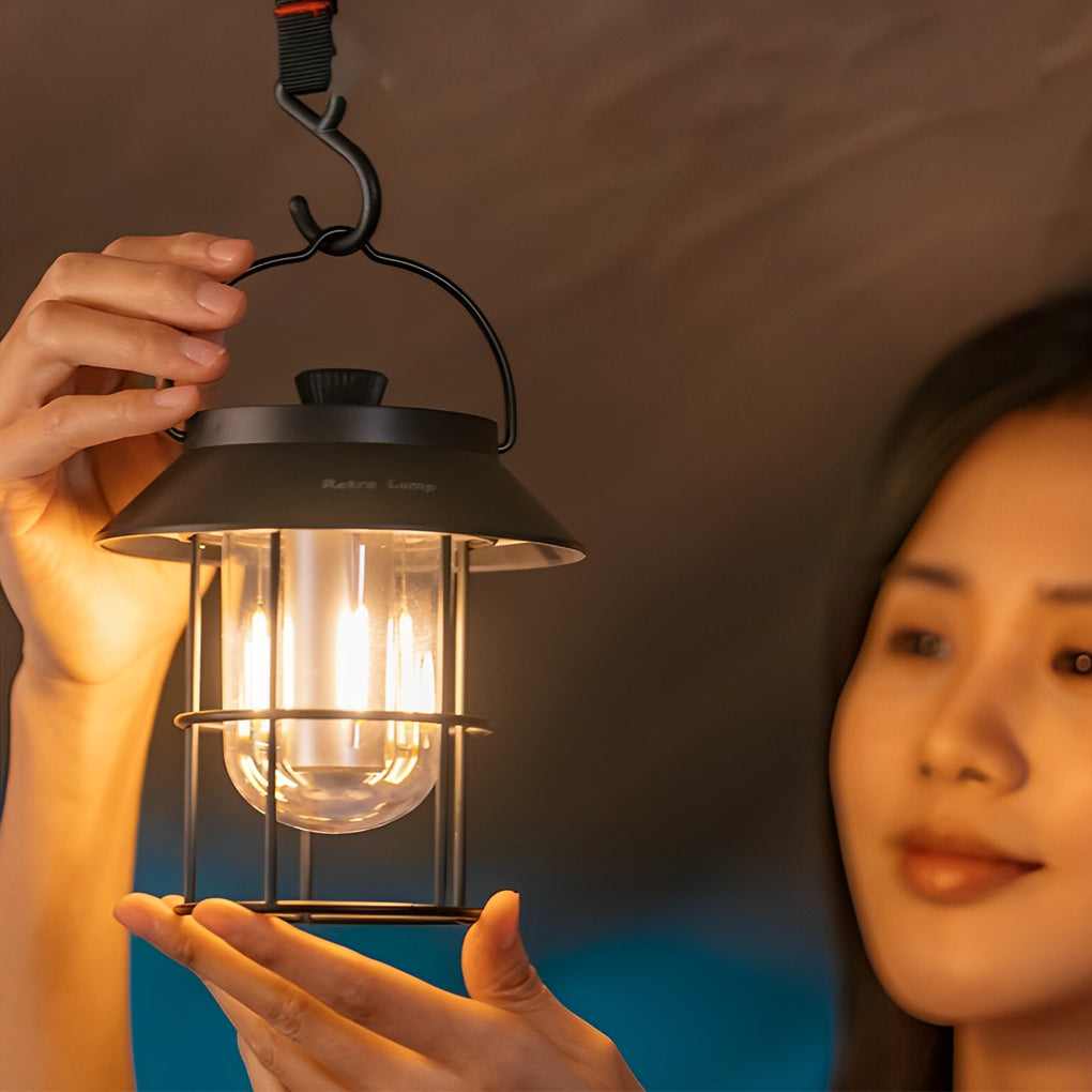 USB Rechargeable Dimmable LED Hanging Stand Portable Outdoor Lanterns - Lamp Outdoor