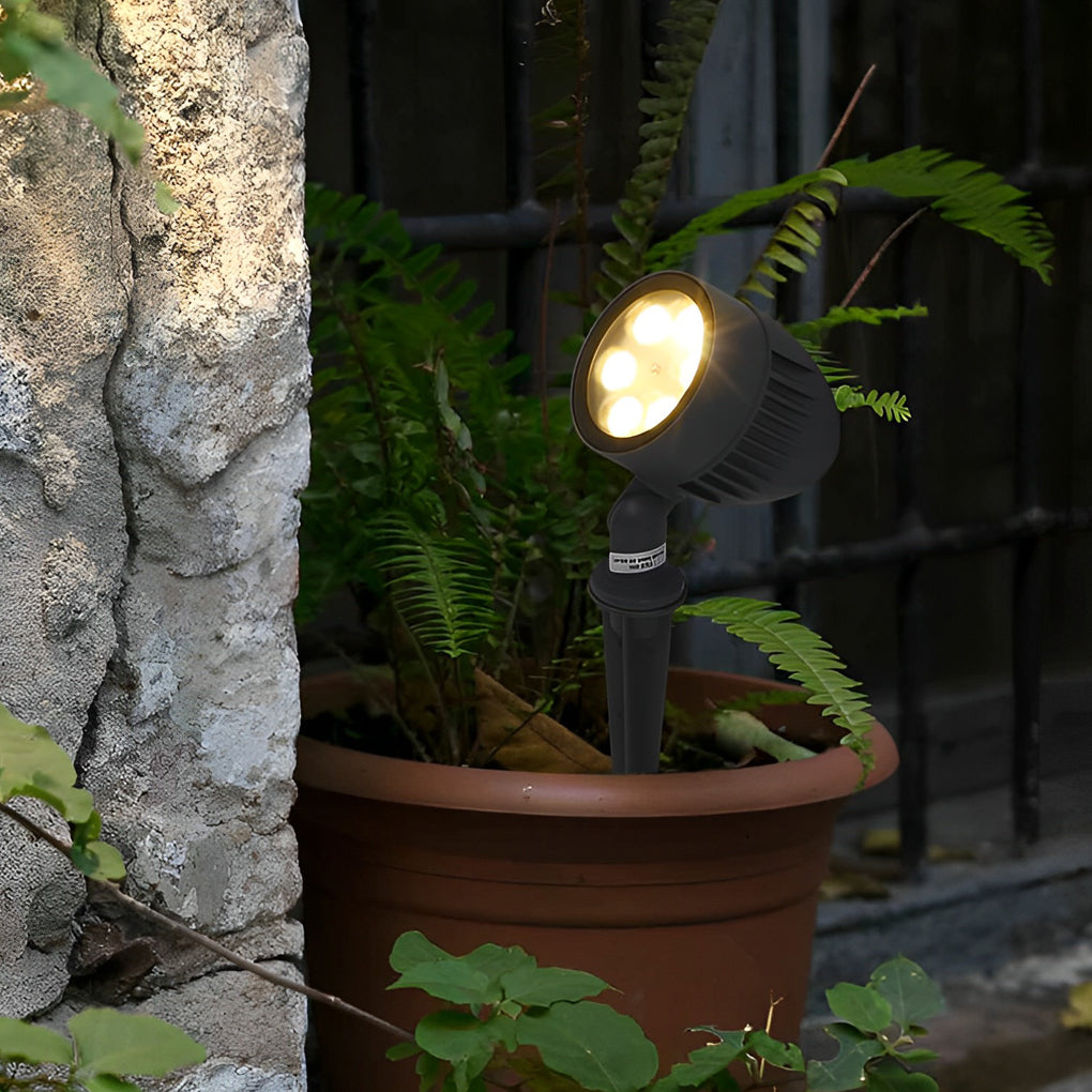 Adjustable Round LED COB Waterproof Black Modern Outdoor Spotlights - Lamp Outdoor