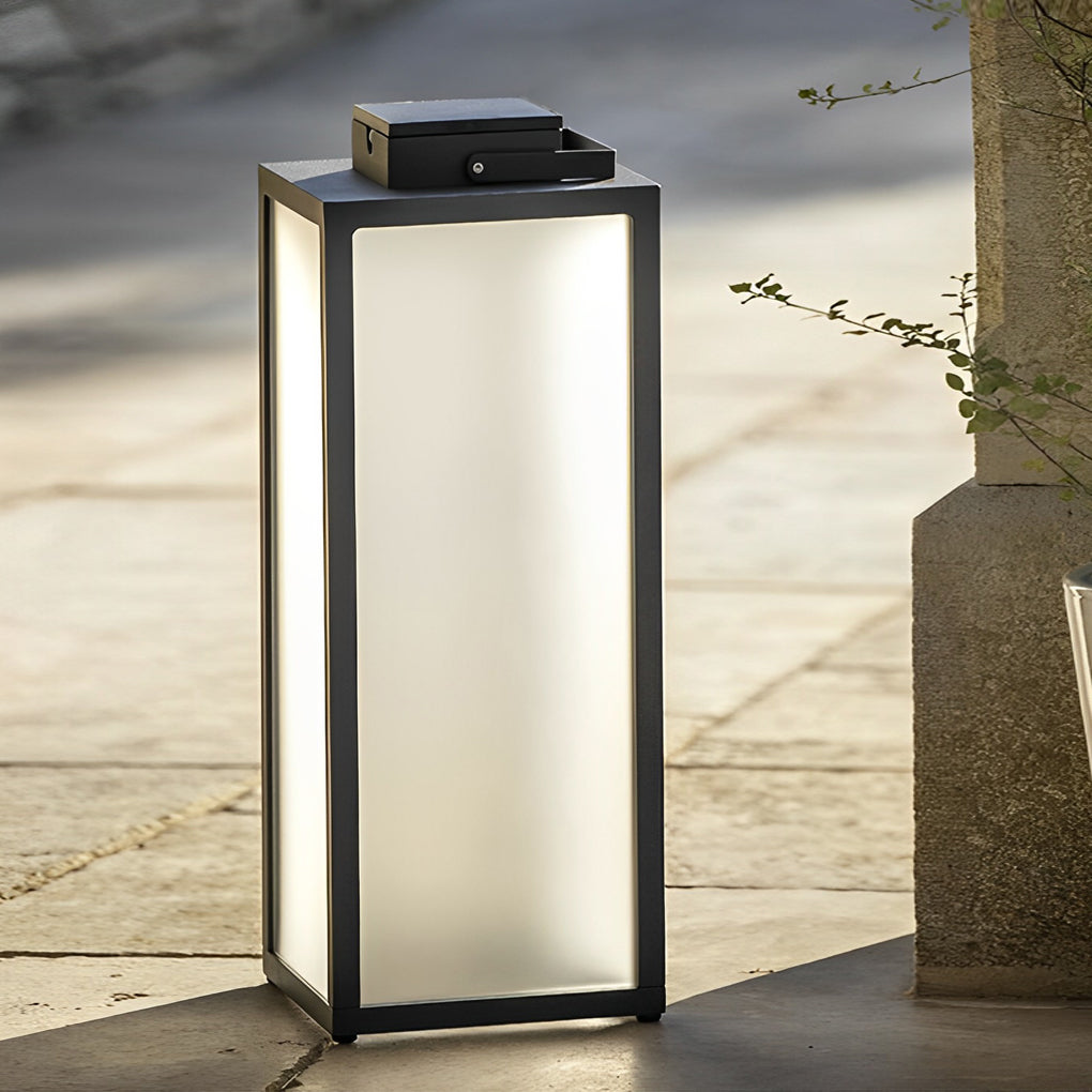 Square Lantern Portable Rechargeable LED Waterproof Solar Lawn Lights - Lamp Outdoor