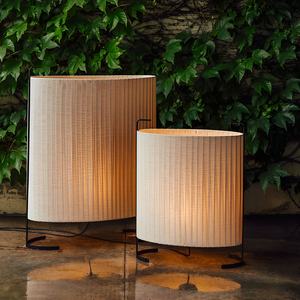 42 inch Modern Japanese-Style Fabric Outdoor Floor Lamp - Lamp Outdoor