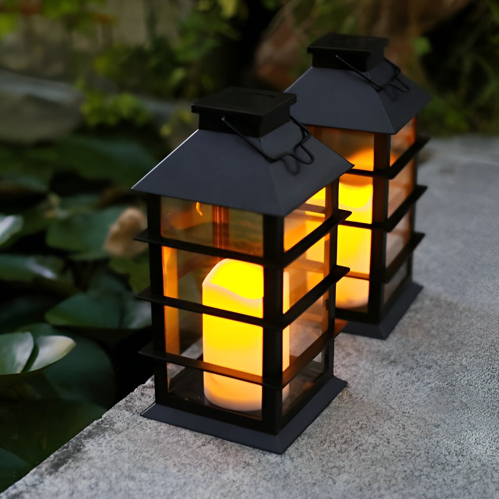 Portable Lantern Waterproof LED Intelligent Black Solar Outdoor Lights - Lamp Outdoor