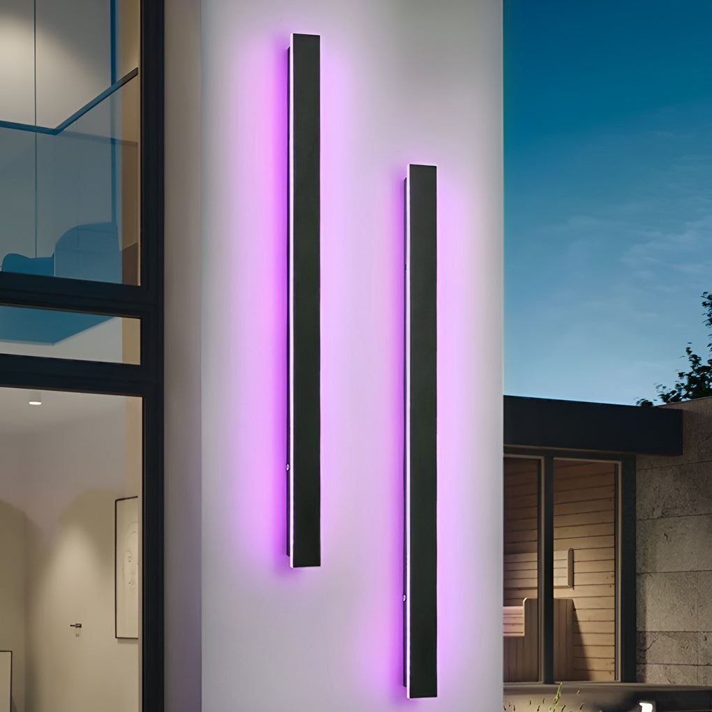 Black Long LED RGB Linear Lights Outdoor Waterproof Wall Lighting - Lamp Outdoor