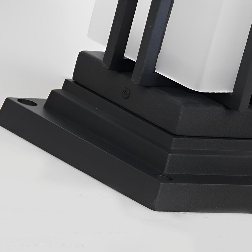 Black Retro Aluminum Path Lights with Frosted Glass Outdoor Waterproof Landscape Lighting - Lamp Outdoor