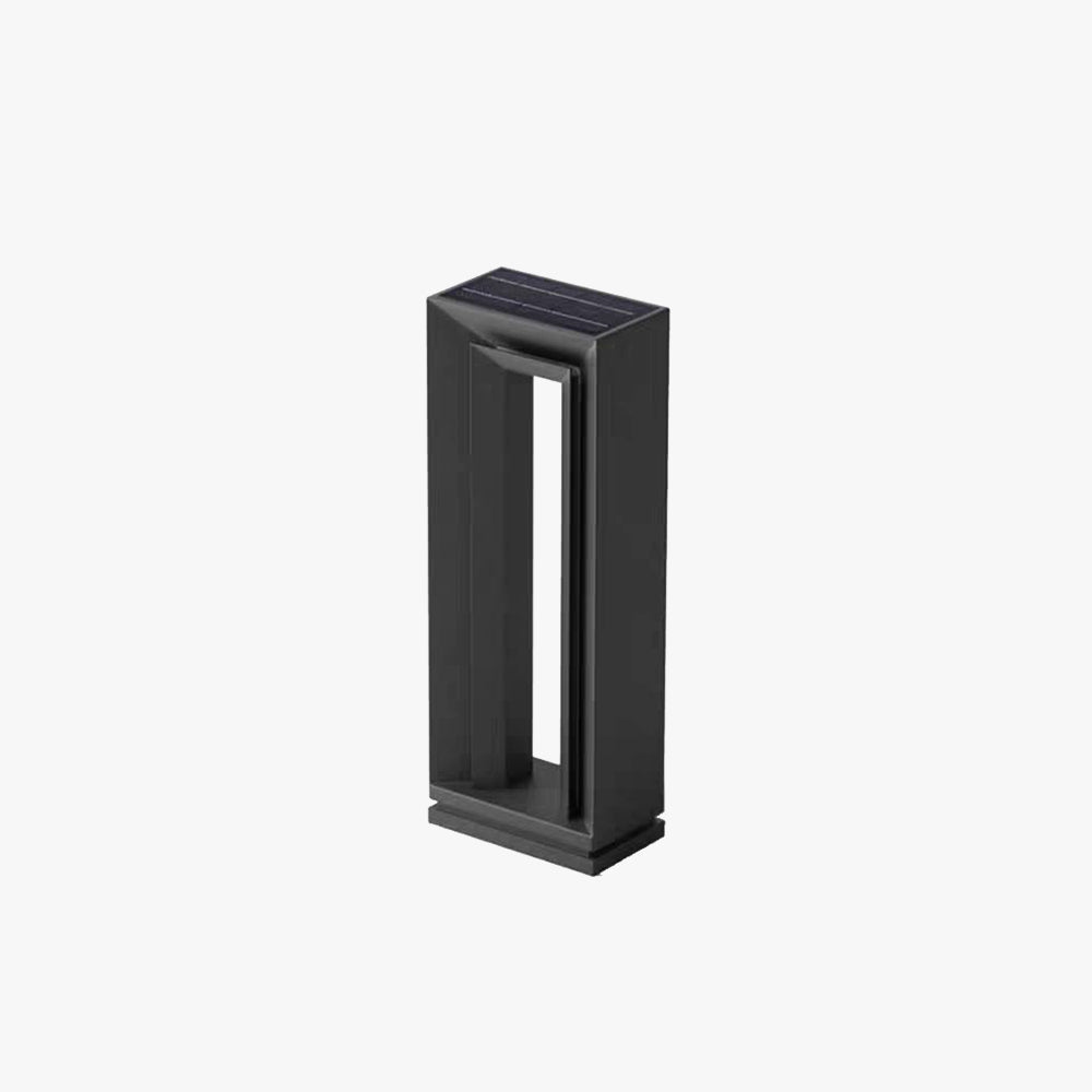 Ray Modern Metal Hollow Rectangular Solar Outdoor Path Light - Lamp Outdoor