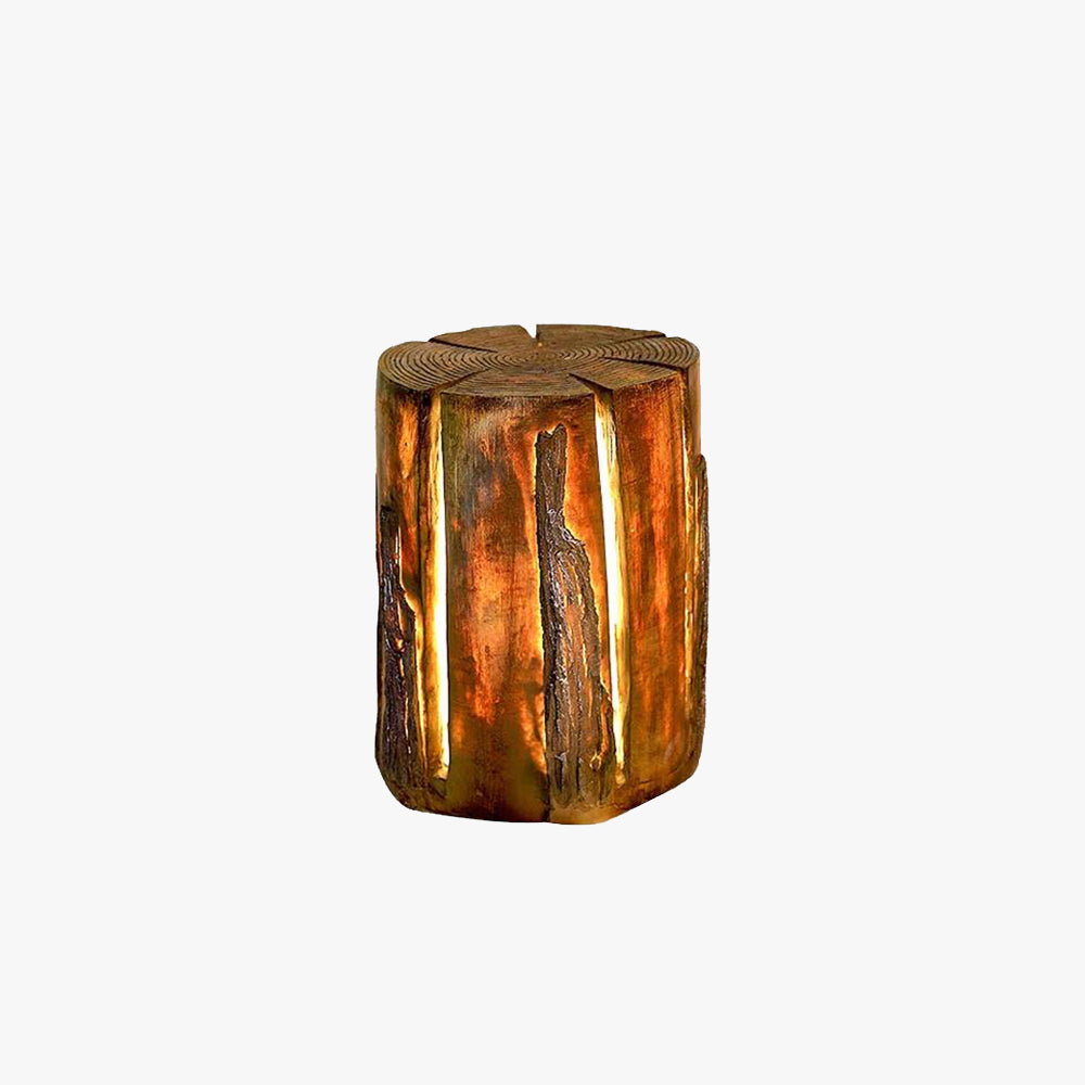 Ray Natural Column Wood Outdoor Floor Lamp Table - Lamp Outdoor