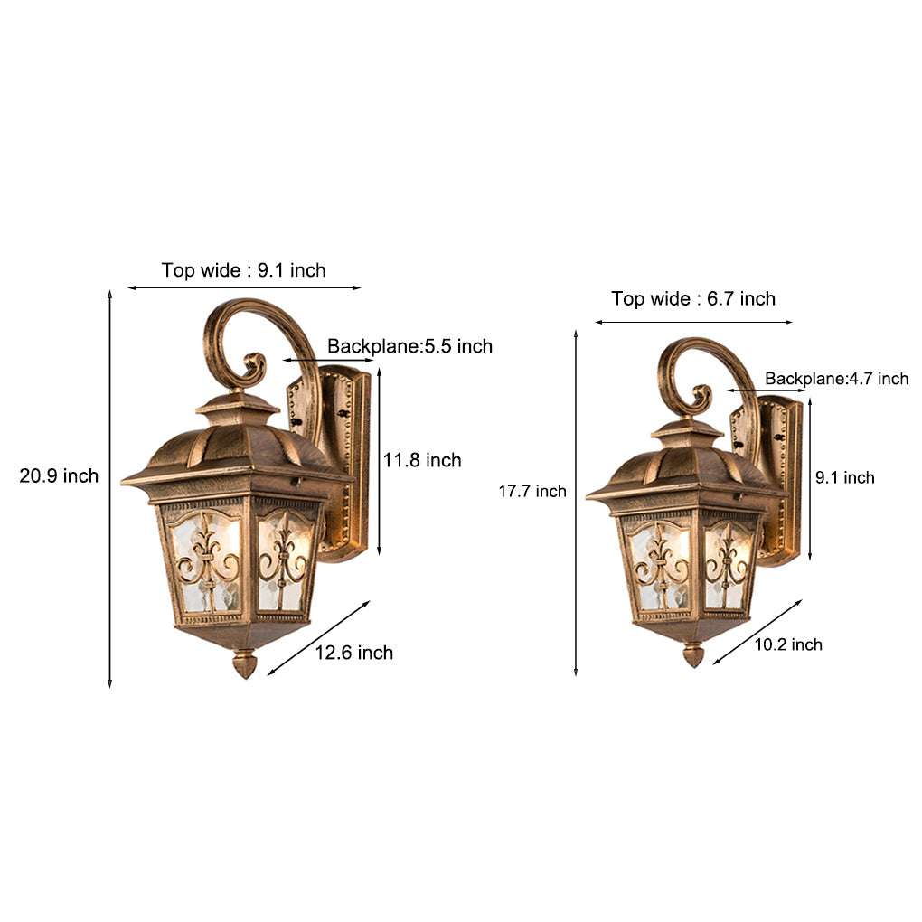 Waterproof Retro Elegant LED Glass European Style Outdoor Wall Lights - Lamp Outdoor