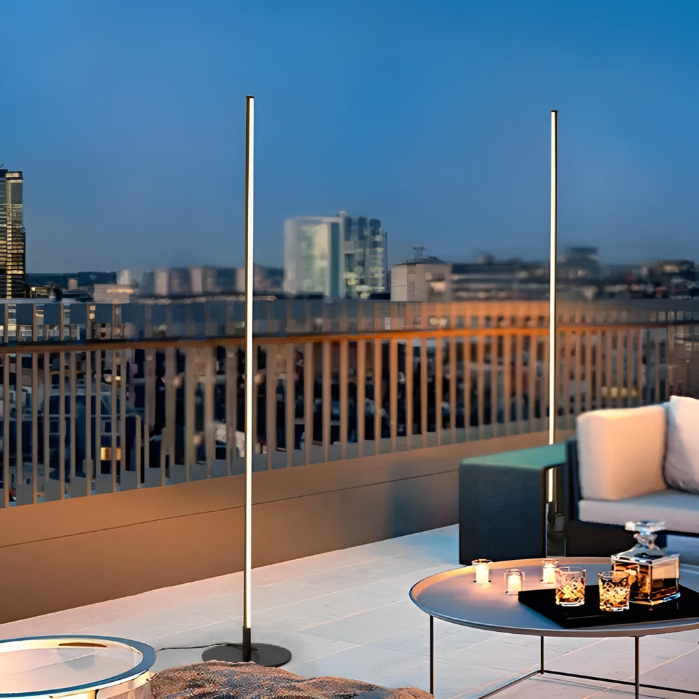 Waterproof Minimalist Outdoor LED Linear Lights Black Floor Lamp - Lamp Outdoor