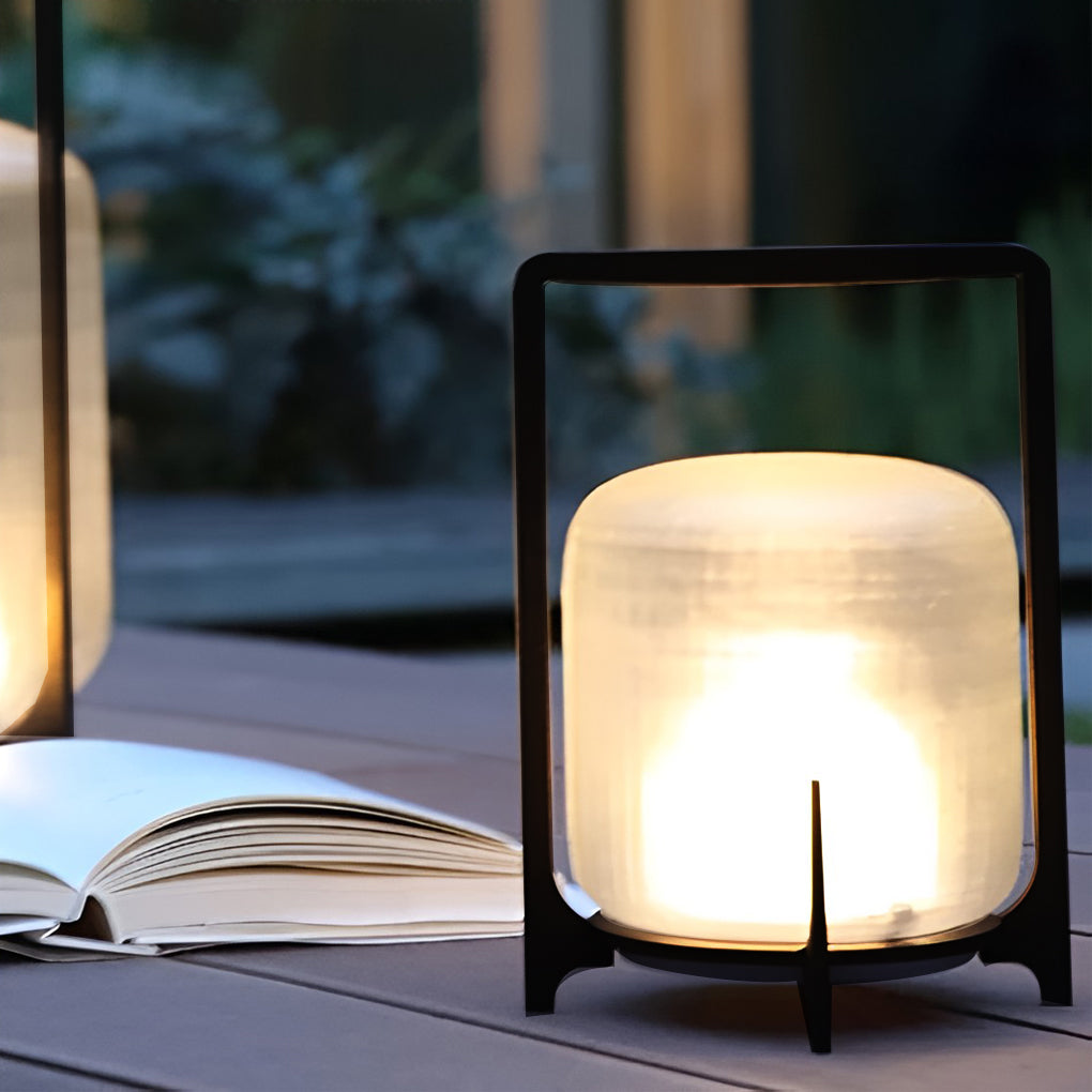 Portable Lantern Shaped Glass Waterproof LED Modern Outdoor Lights - Lamp Outdoor