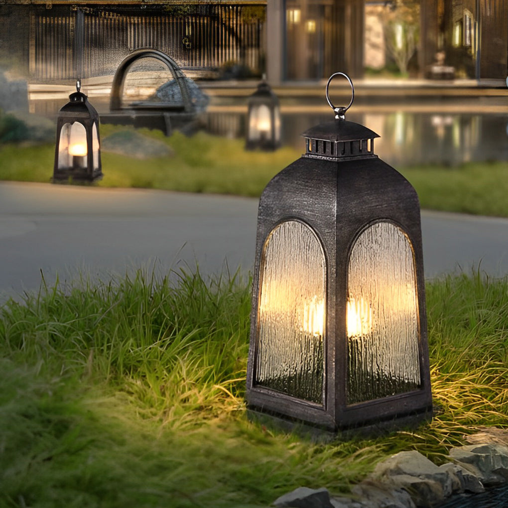 Waterproof Metal Portable Retro European-style Outdoor Floor Lamp Lawn Lights - Lamp Outdoor
