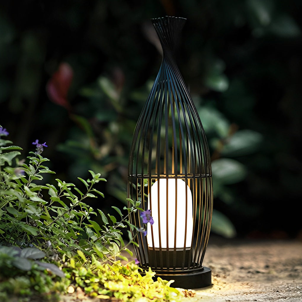 Industrial Courtyard Waterproof Caged LED Floor Lamp - Lamp Outdoor