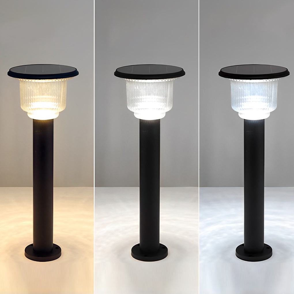 Modern Matte Black Solar LED Adjustable Brightness Outdoor Pathway Lighting - Lamp Outdoor