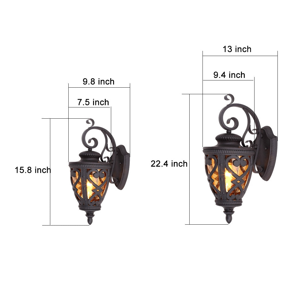 Retro Die-Casting Aluminum Waterproof American Outdoor Wall Light Fixture - Lamp Outdoor