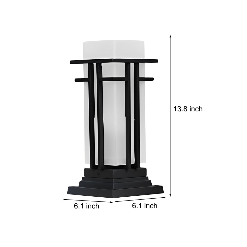 Black Retro Aluminum Path Lights with Frosted Glass Outdoor Waterproof Landscape Lighting - Lamp Outdoor