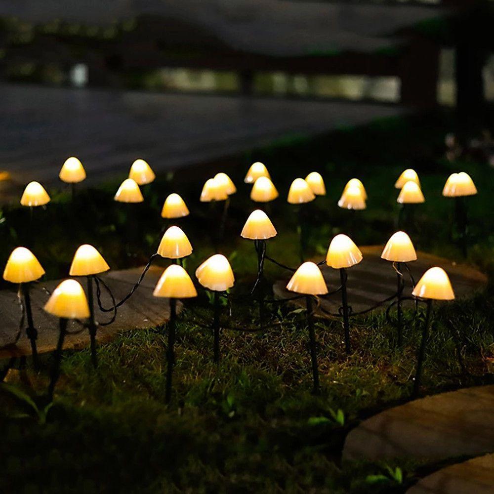 Outdoor Mini Mushroom RGB Solar 16.40 ft String Lights - Lamp Outdoor