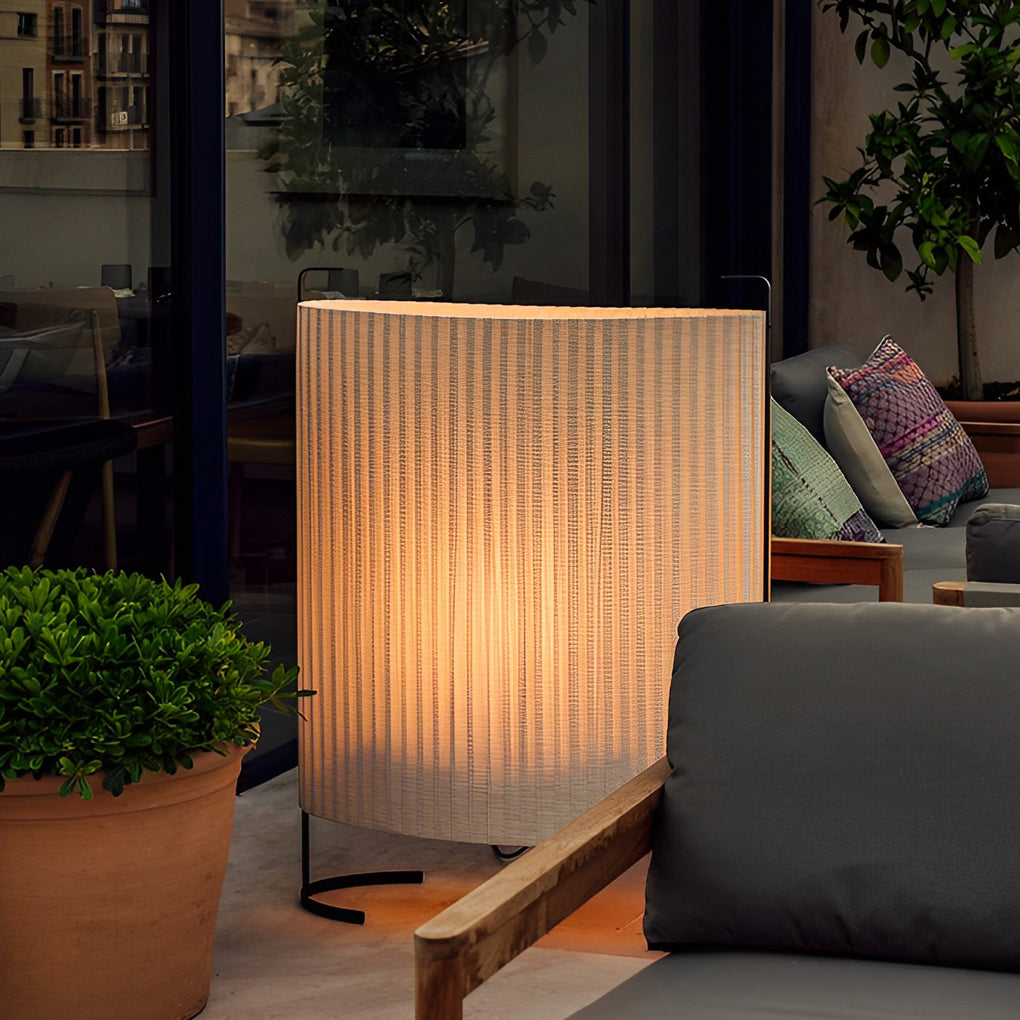 42 inch Modern Japanese-Style Fabric Outdoor Floor Lamp - Lamp Outdoor