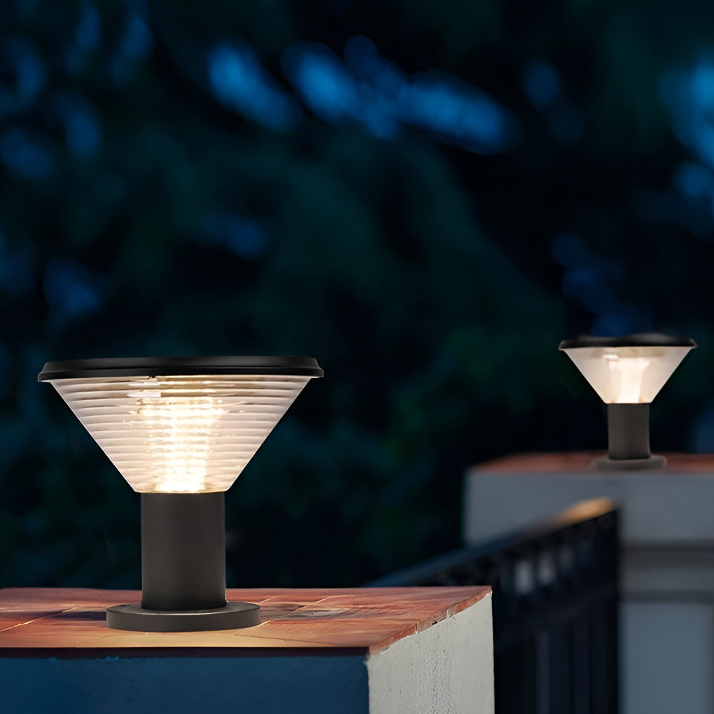 Circular Waterproof Intelligent Light Control Solar Fence Post Lights - Lamp Outdoor