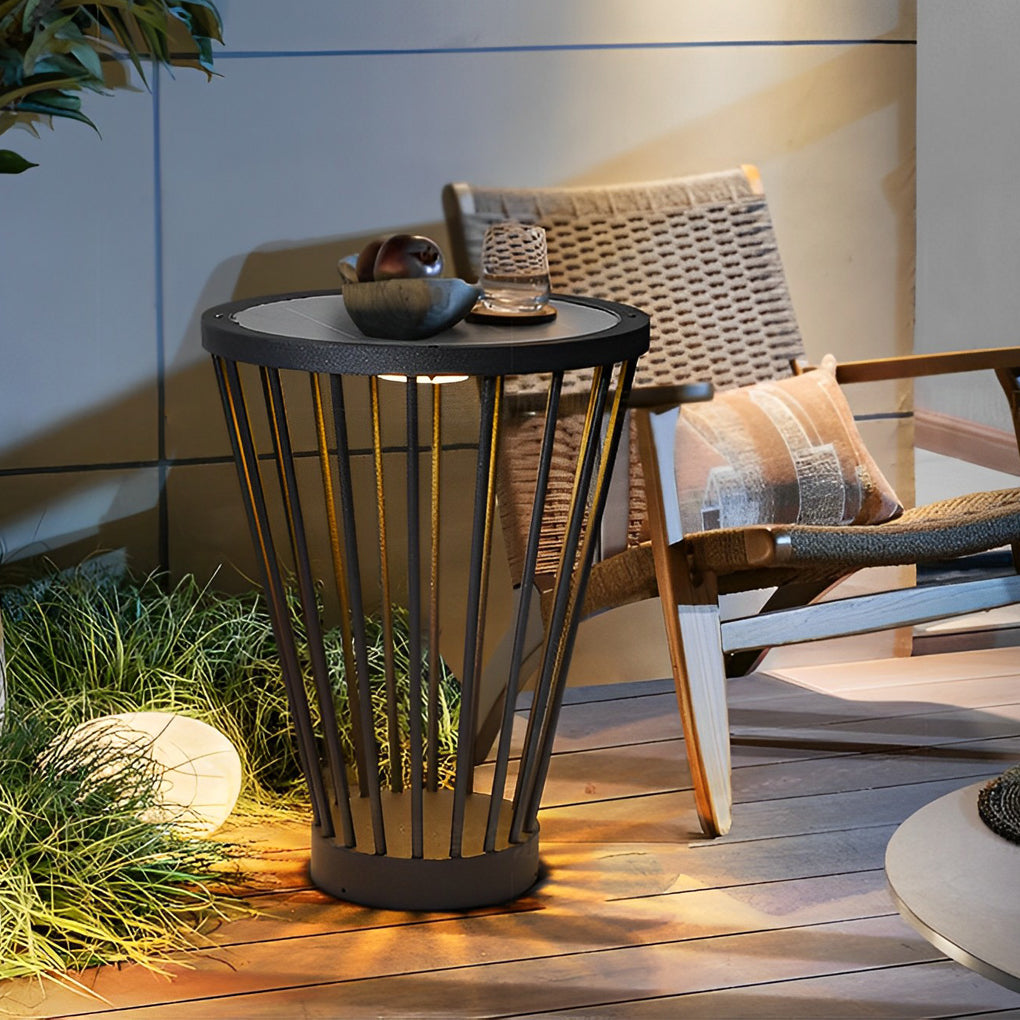 Modern Integrated Outdoor LED Floor Lamp with Tabletop - Lamp Outdoor