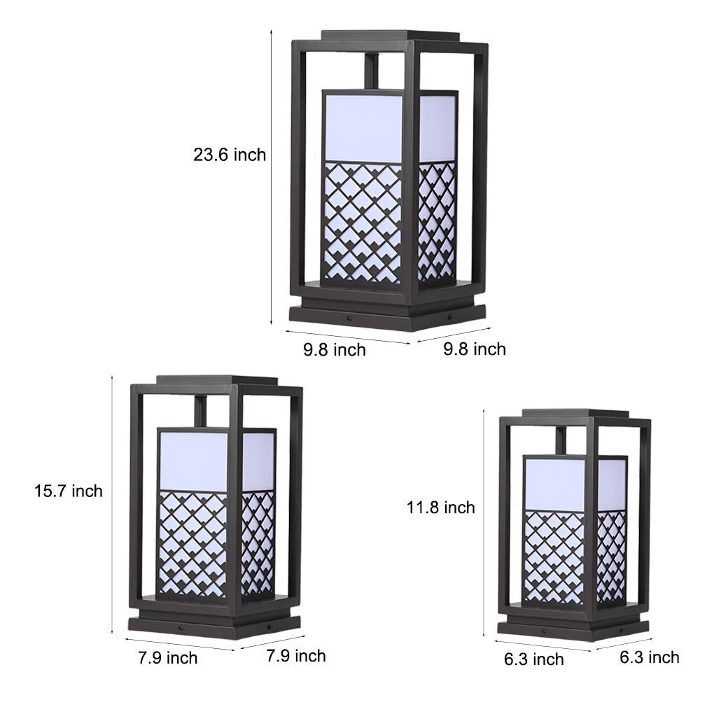 Retro Black LED Solar Lawn Lamp Patterned Pathway Lights for Outdoors - Lamp Outdoor