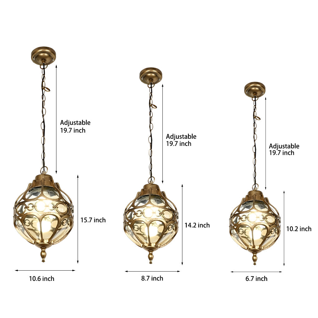 Waterproof Retro Aluminum Glass Ball American Style Outdoor Chandelier - Lamp Outdoor