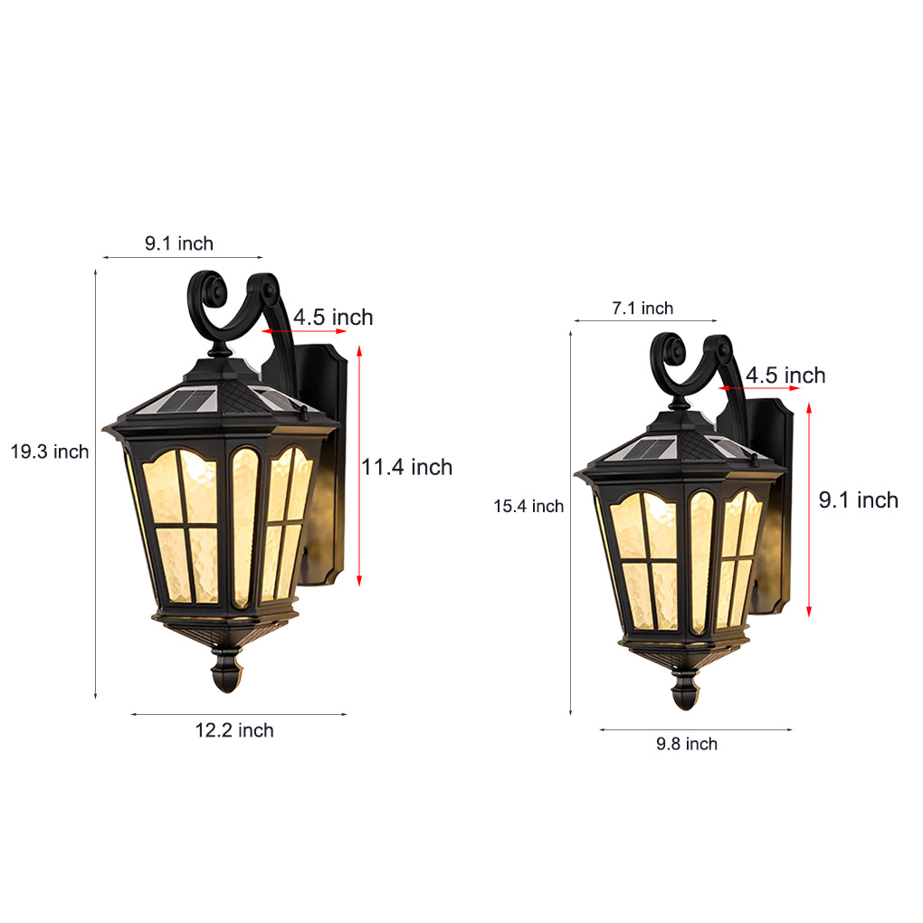 Retro Waterproof LED Aluminum Black Vintage Solar Outdoor Wall Light - Lamp Outdoor