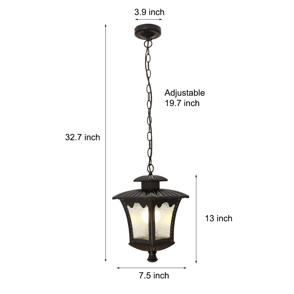 Retro Water Drops Glass Waterproof European Style Outdoor Chandelier - Lamp Outdoor