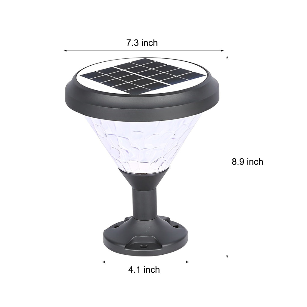 Round Waterproof Colorful Gradient Modern Solar Fence Post Lights - Lamp Outdoor