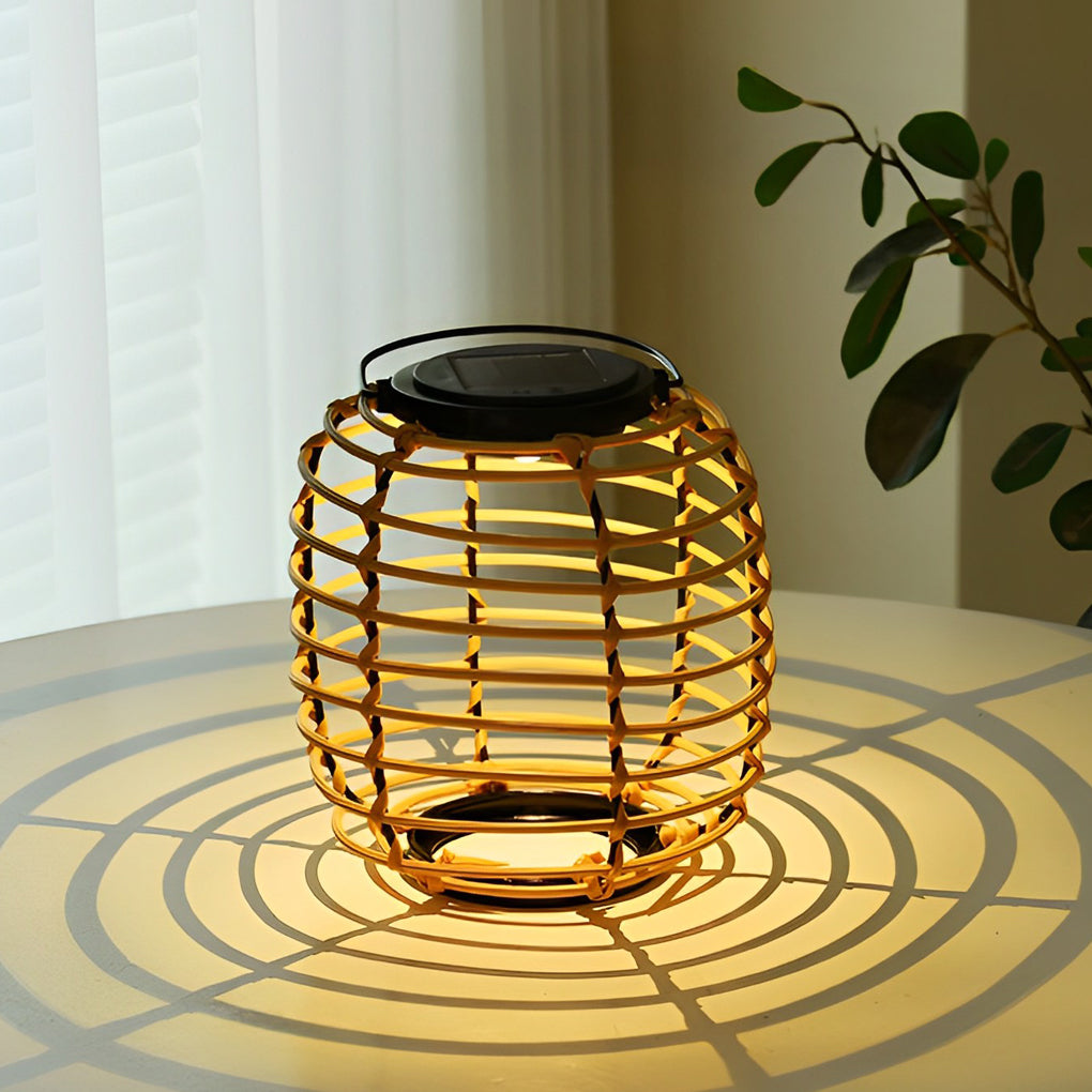 Rattan Lantern Waterproof Creative Modern Solar Garden Lights Lawn Lamp - Lamp Outdoor
