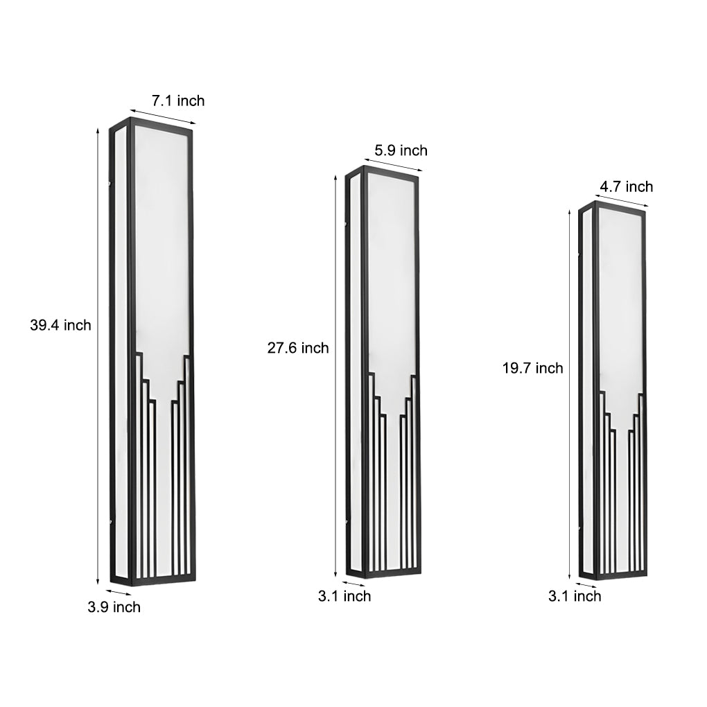 Strip Rectangular Resin Waterproof LED Black Modern Outdoor Wall Light - Lamp Outdoor