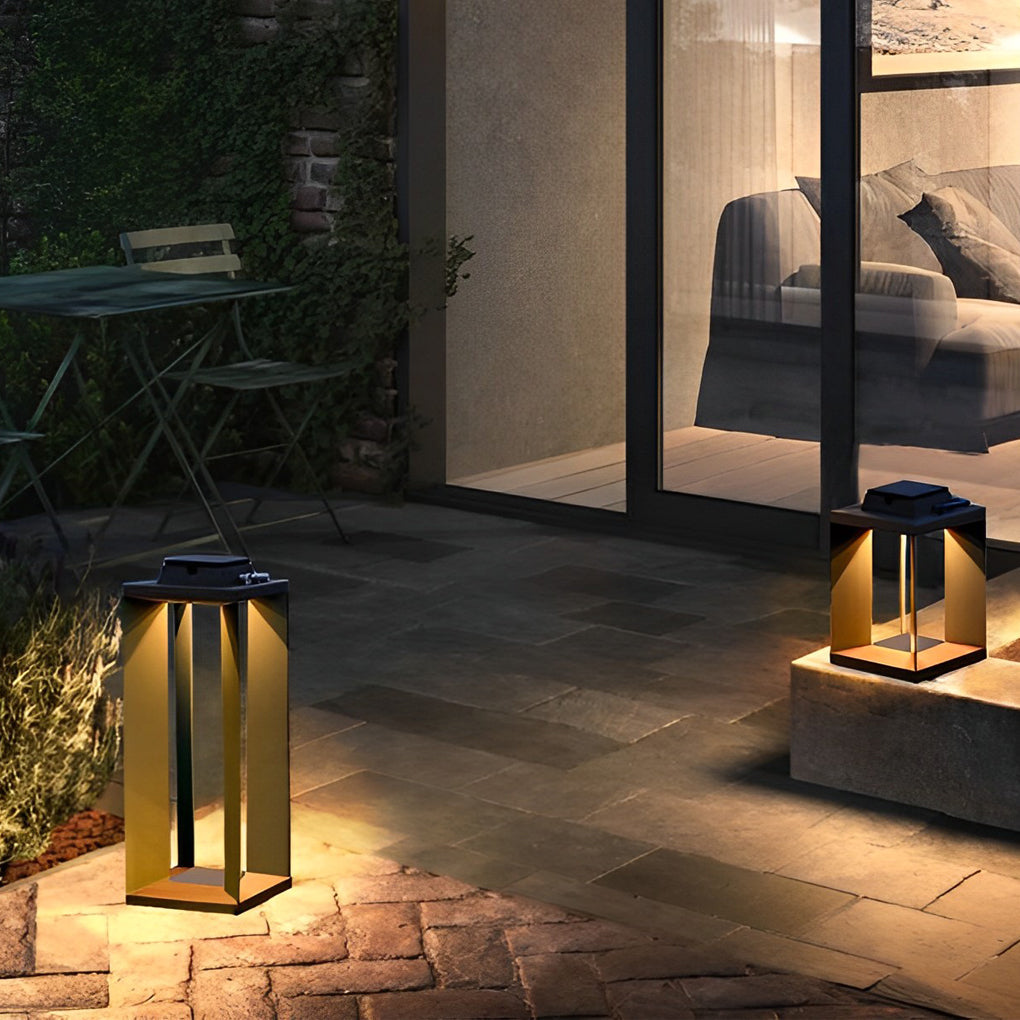 Portable Creative LED Waterproof Black Modern Solar Lawn Lamp Outdoor Lights - Lamp Outdoor