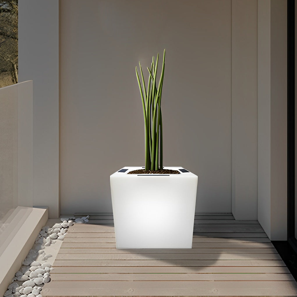 Square Waterproof Multipurpose Intelligent LED Solar Flower Pot Lights - Lamp Outdoor