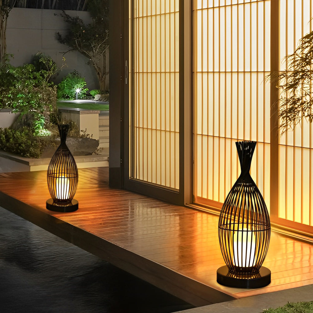Industrial Courtyard Waterproof Caged LED Floor Lamp - Lamp Outdoor