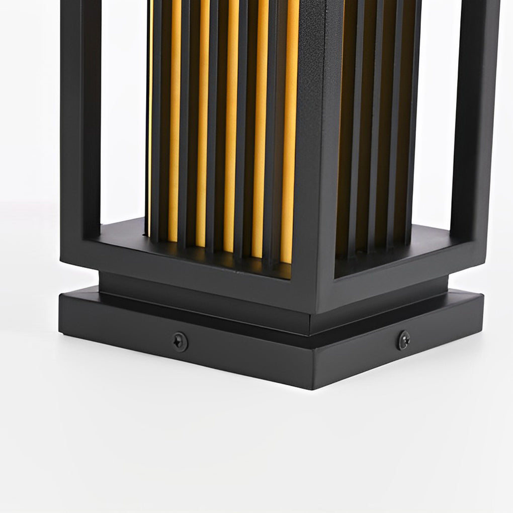 Modern Black LED Cage Pathway Lawn Lights - Lamp Outdoor