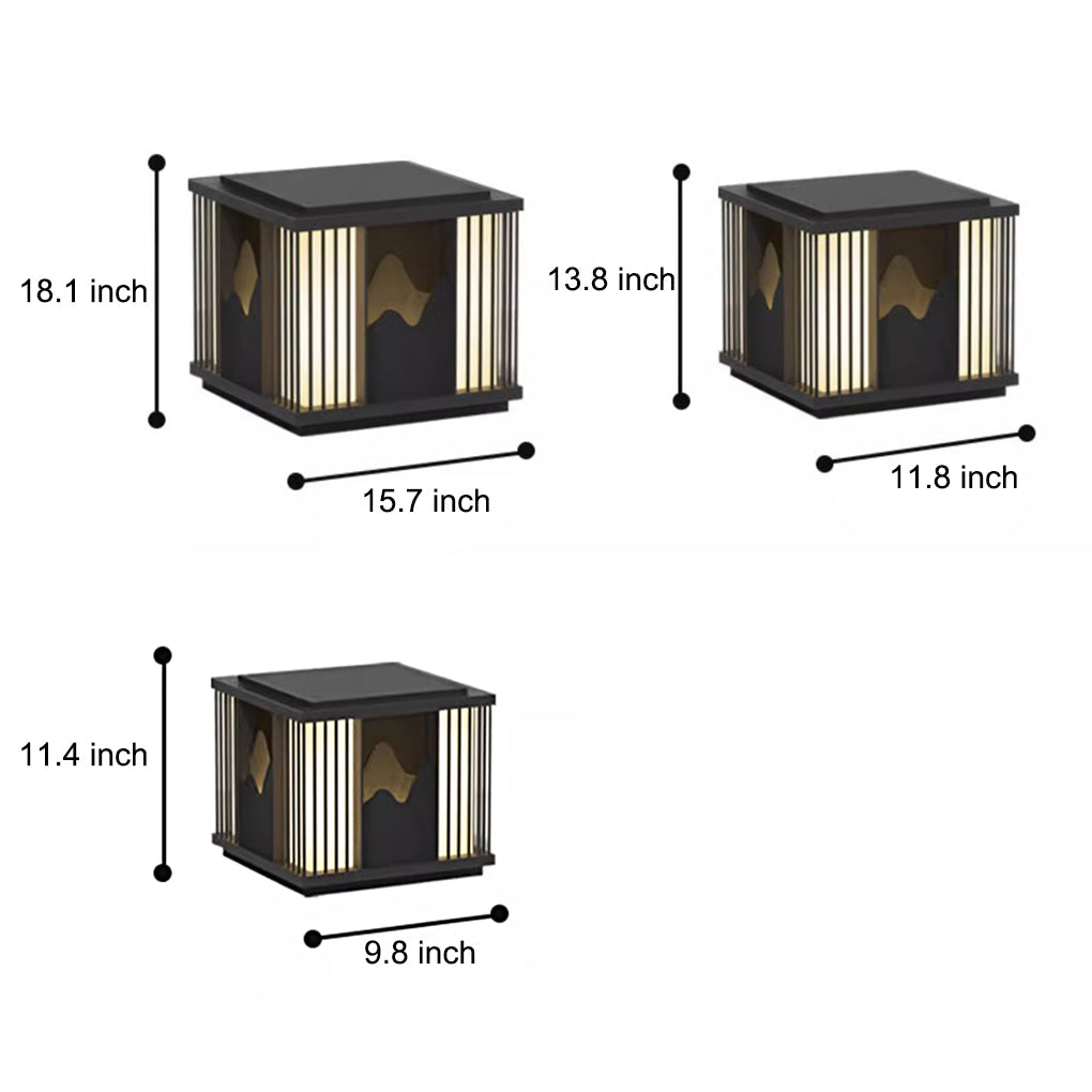 Waterproof LED Mountain Scenery Black Modern Solar Post Caps Lights - Lamp Outdoor