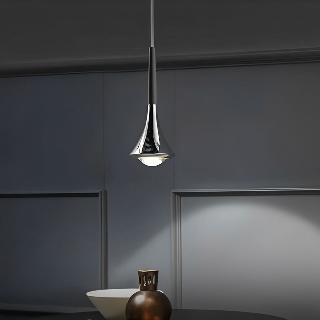 1-Light Water Drop Metal LED Nordic Staircase Pendant Lights Small Chandelier - Lamp Outdoor