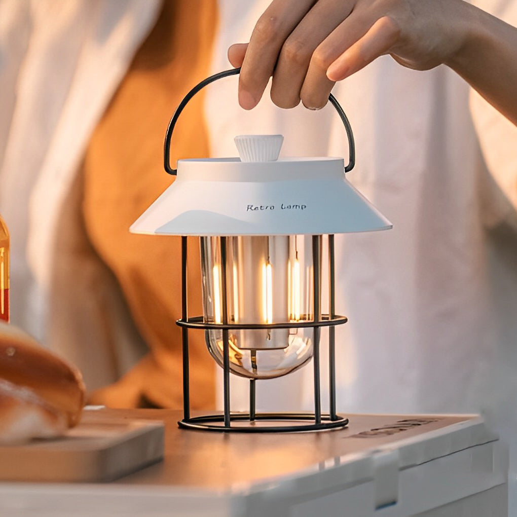 USB Rechargeable Dimmable LED Hanging Stand Portable Outdoor Lanterns - Lamp Outdoor