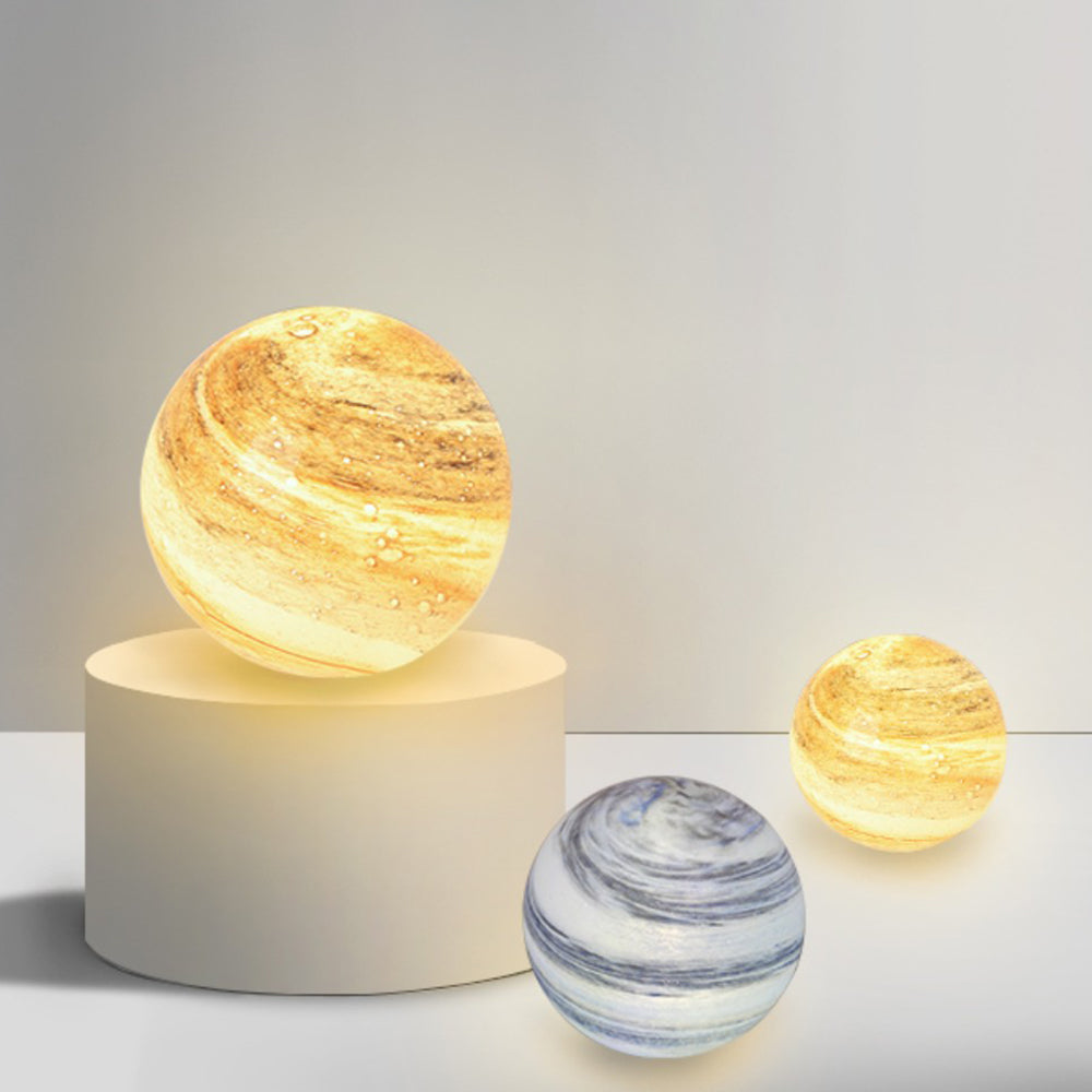 Aria Decorative Solar Acrylic Planet Outdoor Ground Light Milk Curry - Lamp Outdoor