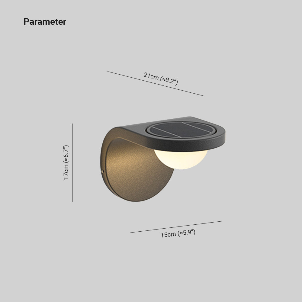Ray Modern Arc Metal Acrylic Solar Waterproof Adjustable Outdoor Wall Lamp - Lamp Outdoor