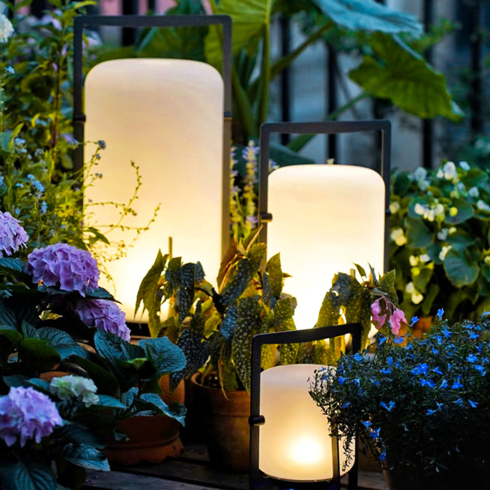 Ray Minimalist Cylinder Glass Acrylic Outdoor Floor Lamp - Lamp Outdoor