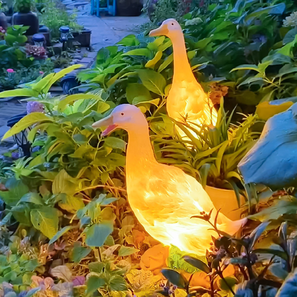 Arisha Modern Decorative Goose Resin Solar Garden Ground Light - Lamp Outdoor