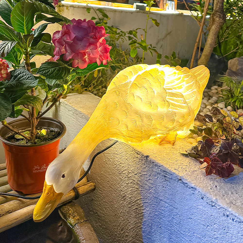 Arisha Modern Decorative Goose Resin Solar Garden Ground Light - Lamp Outdoor