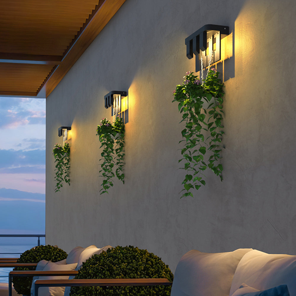 Ray Modern Minimallist Metal Solar Outdoor Garden Yard Wall Lamp - Lamp Outdoor