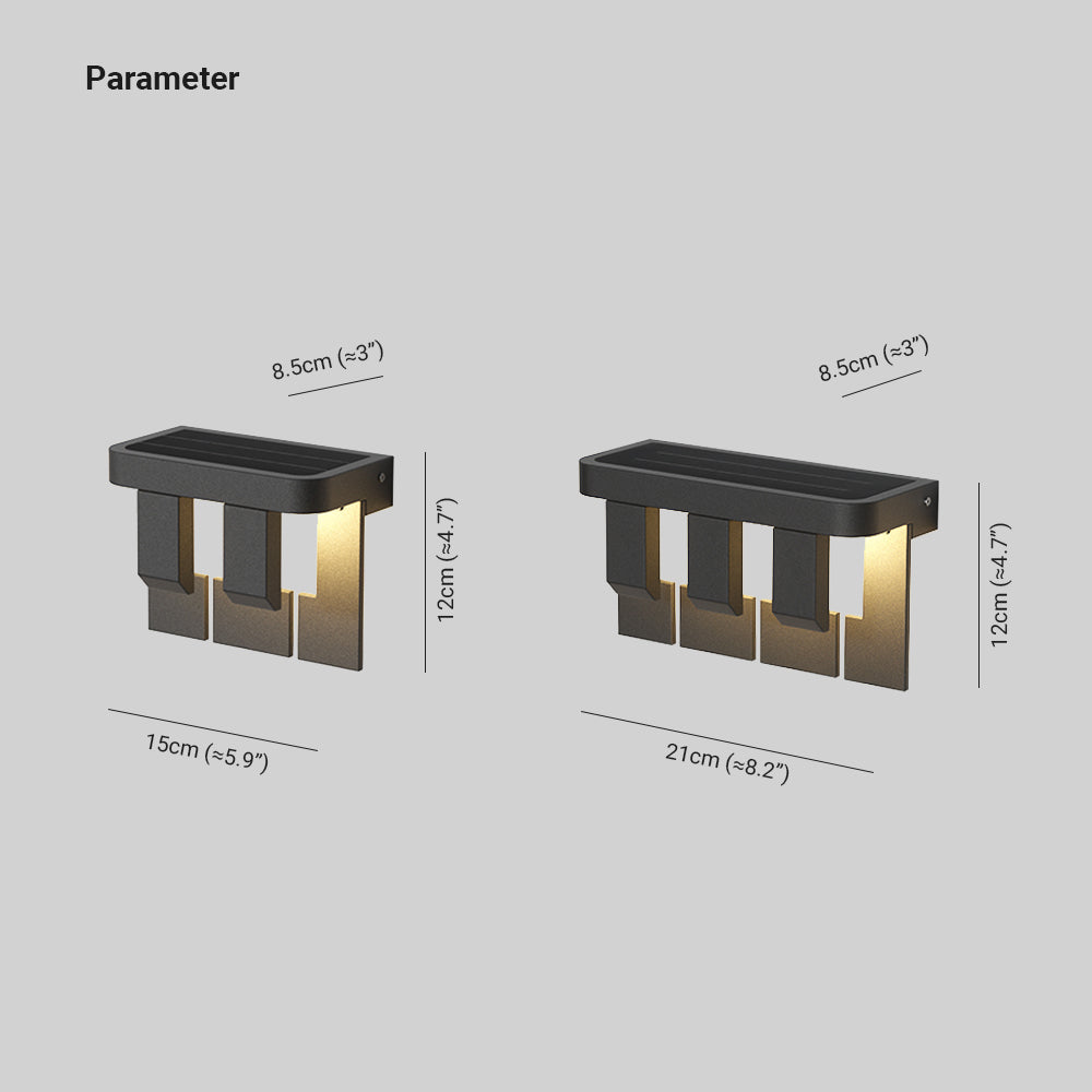 Ray Modern Minimallist Metal Solar Outdoor Garden Yard Wall Lamp - Lamp Outdoor