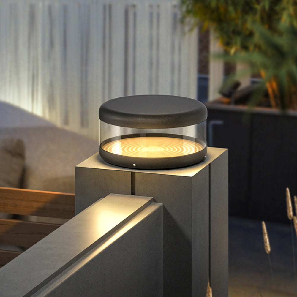 Ray Modern Cylinder Metal Solar Lamp Outdoor, Warm Light - Lamp Outdoor